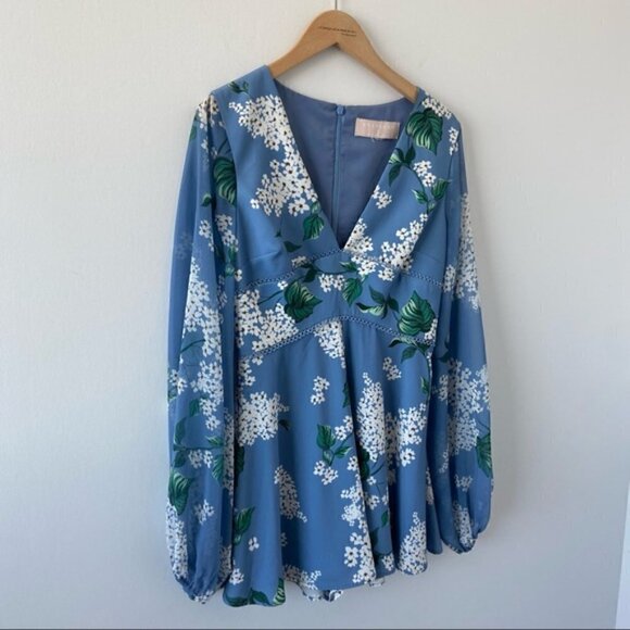 KEEPSAKE the label Wild Thoughts Playsuit In Dusty Blue Floral - Picture 3 of 8